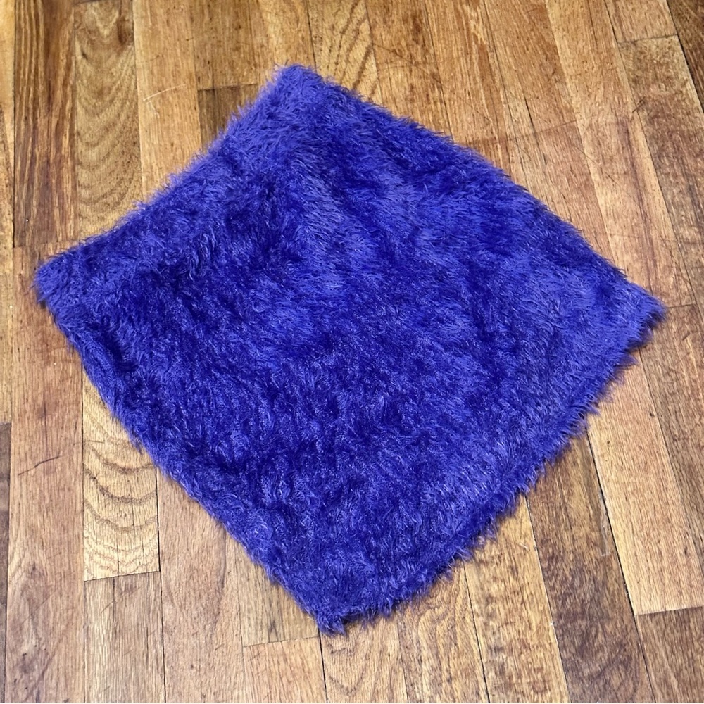 Monaco Purple Faux Fur Mini Skirt y2k